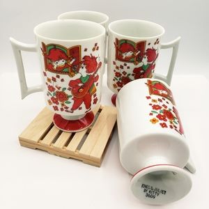 Vintage Smug Mug Royal Crown Arnart  Japan Romeo & Juliet Coffee Cup Set of 4.